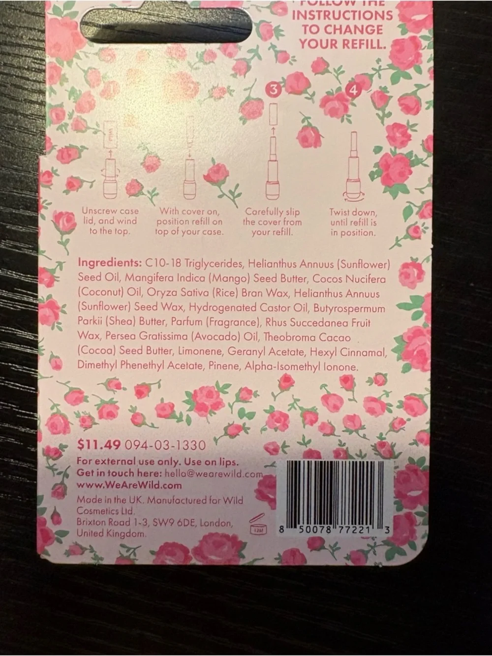 NWT WILD X LOVESHACKFANCY summer berries reusable lip balm with refill
